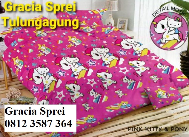 <p>Sprei Disperse Pink Kitty Dan Pony sprei anak-a